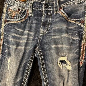 Rock Revival Blue Distressed Skinny Jeans